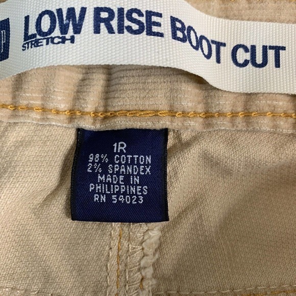 Vintage Y2K Low rise GAP Madonna Tan Beige cords corduroy flared Sz 1R NWT! - Picture 7 of 8